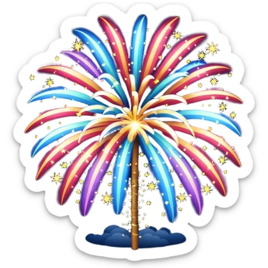 Bright sparkly fireworks in the sky sticker