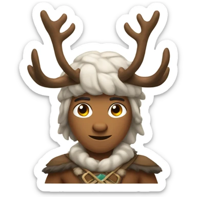 An anthropomorphic male reindeer warrior sticker