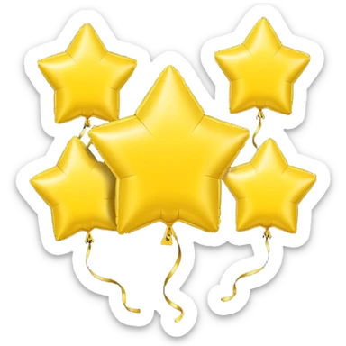 yellow star balloons sticker