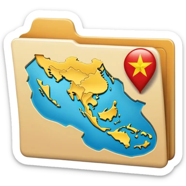 folder with map of vietnam inside sticker