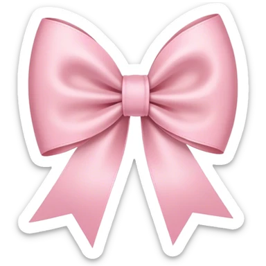 light pink ribbon bow sticker