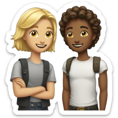 best friend duo sticker