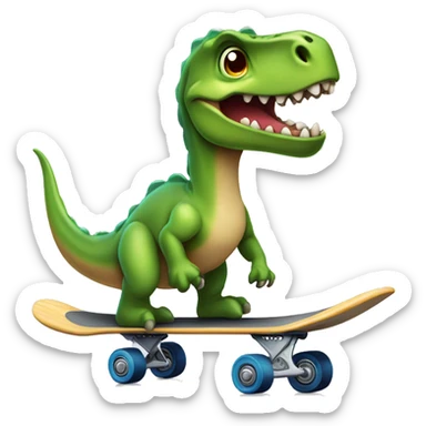 Dinosaurio en patineta sticker