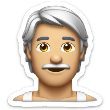 Homme musclé cheveux long et vêtements oversized sticker