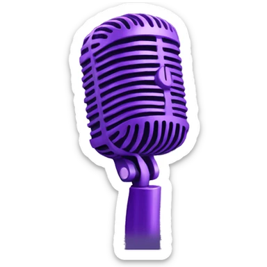 purple microphone sticker