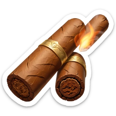 ghibli style lit cigar with soft shading and smoke sticker