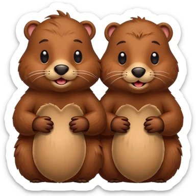 beavers in love sticker