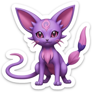 Purrloin-Espeon-Skitty-Pokémon-Fakémon-hybrid-creature (full body) sticker