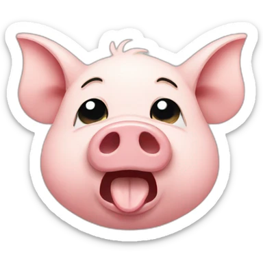 pig crying sticker