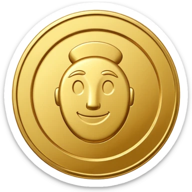 a gold coin without designs or a face sticker