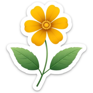 Minimalistic flat vector icon, iOS style, thin black contour on white background. Single flower with leaves, symbolizing floristry. Clean, elegant, no text, no shadows.
 sticker