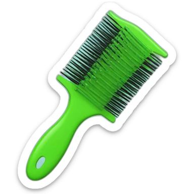 hairbrush comb green sticker