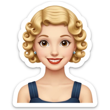 girl with pin curls  sticker