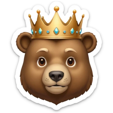 Bear with bronze crown — strong and gentle sticker