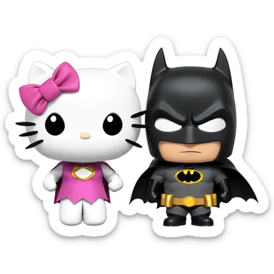 chibi superhero with cape sticker