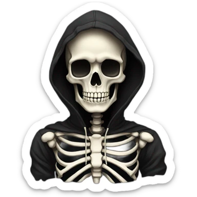 skeleton in black hoodie cool sticker