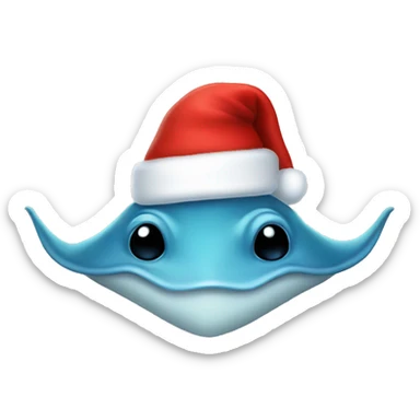 Stingray in a santa hat sticker