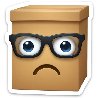 caja inteligente con lentes arriba de un corazon gigante sticker