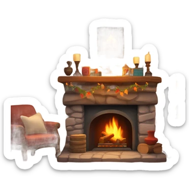 Fireplace sticker