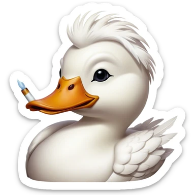 Duck smoking a cigarette  sticker