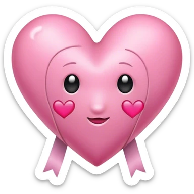 Corazón rosa con un lazo sticker
