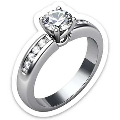 glitter white diamond married ring sticker