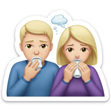 kotz emoji aber von 2 menschen nein also sie sollen sich übergeben  sticker