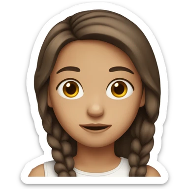 girl with brown hair side eyeing  sticker