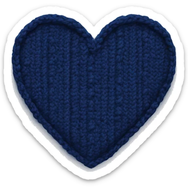 Navy blue knitted heart  sticker