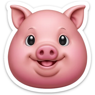 make a emoji of a fat cartoon pig sticker