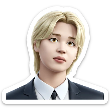 blonde girl in white shirt sticker