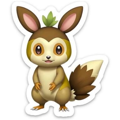 Chespin-Emolga-Pachirisu-Cacomistl-Fakemon-hybrid-creature (full body) sticker