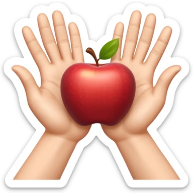 A 3D emoji in iOS emoji aesthetic style showing two cartoon hands held apart, palms facing inward, as if indicating something large or wide. Soft realistic skin tone, expressive and cheerful pose, clean white background, glossy Apple-style rendering. sticker
