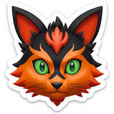 Nargacuga-Litten-Torracat-fusion-Fakemon-Pokémon-creature  sticker