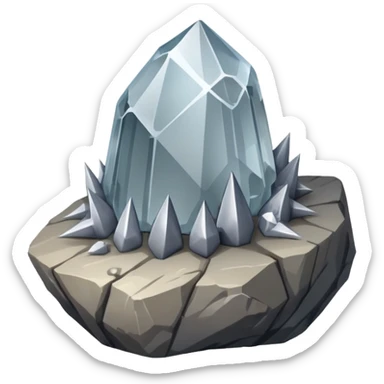 quartz rock mineral with spikes sticker