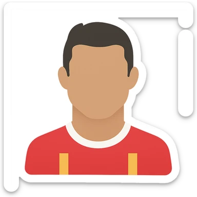 Cristiano Ronaldo as a flat color icon, simplified face and jersey sticker
