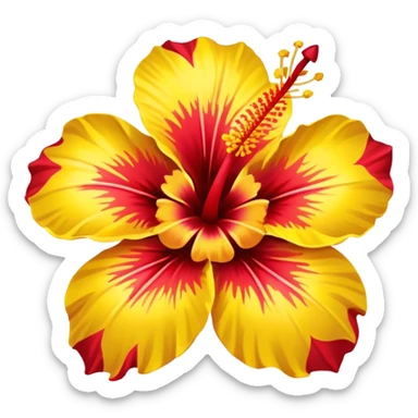 Sun with hibiscus flower sticker