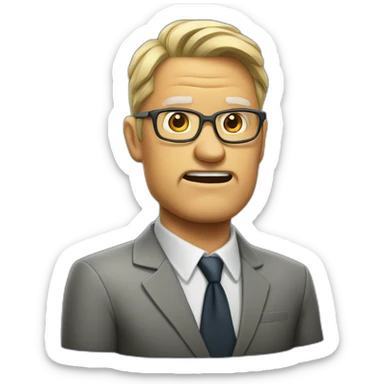 angry high school principal jelling sticker