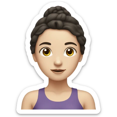 Dark haired white girl doing yoga  sticker