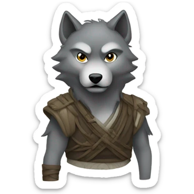 wolf in ninja mode sticker