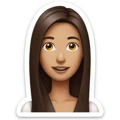 pretty woman with long straight chocolate brown hair sticker