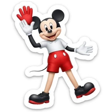 classic Mickey Mouse waving sticker