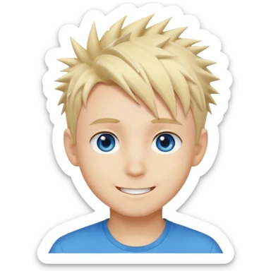 Naruto Anime style happy boy head sticker