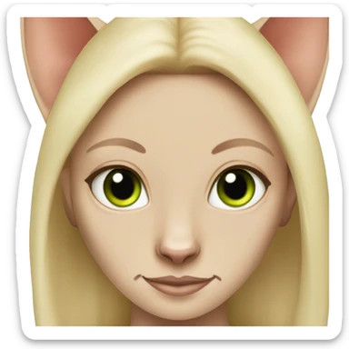 Sphynx cat with green eyes blonde girl with long hair sticker