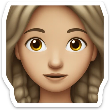 Brown haired white skin girl sticker