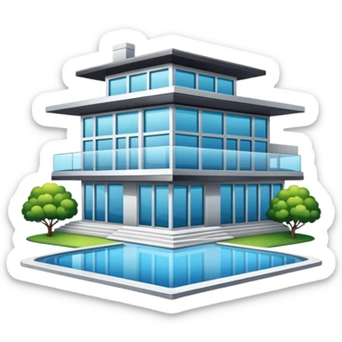 Billionaire mansion home icon sticker