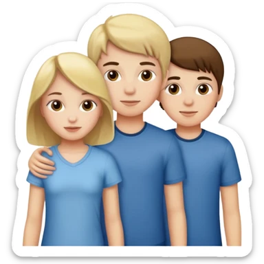 2 girls 1 boy siblings sticker