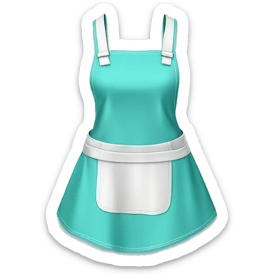 Realistic isolated flat tiffany blue apron tied in the front.  sticker