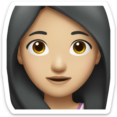 asian girl with black hair hand shaking.io character sticker