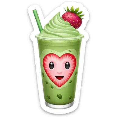 iced matcha latte strawberry  sticker